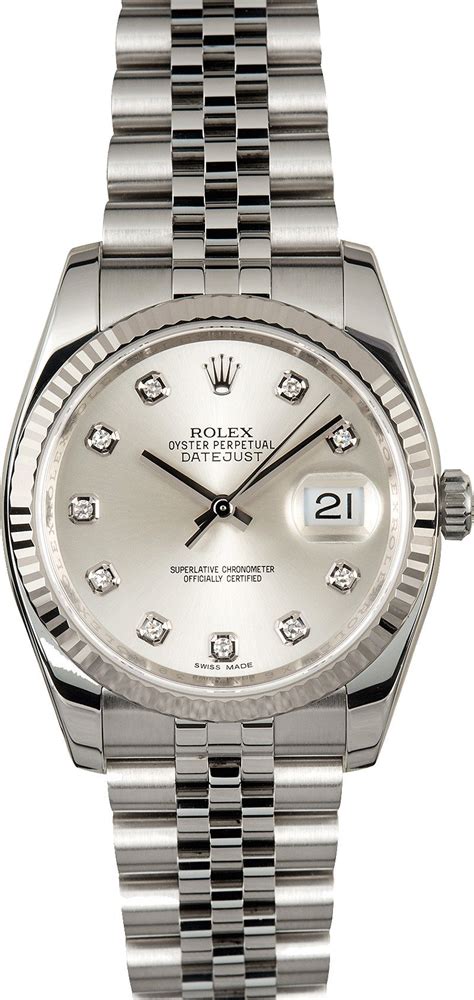 Rolex Datejust Grey Dial Dial Numbers 116200 116234 Silver 